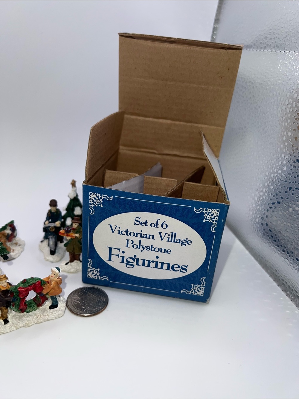 Victorian Village Polystone Figurines - Blue Box, Set of 6